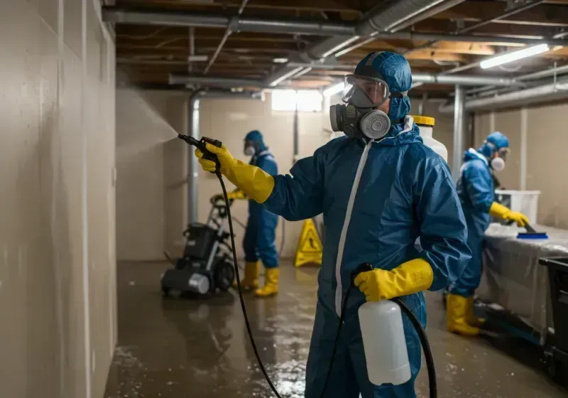 Basement Sanitization and Antimicrobial Treatment process in Pierceton, IN