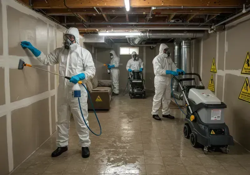 Basement Moisture Removal and Structural Drying process in Pierceton, IN